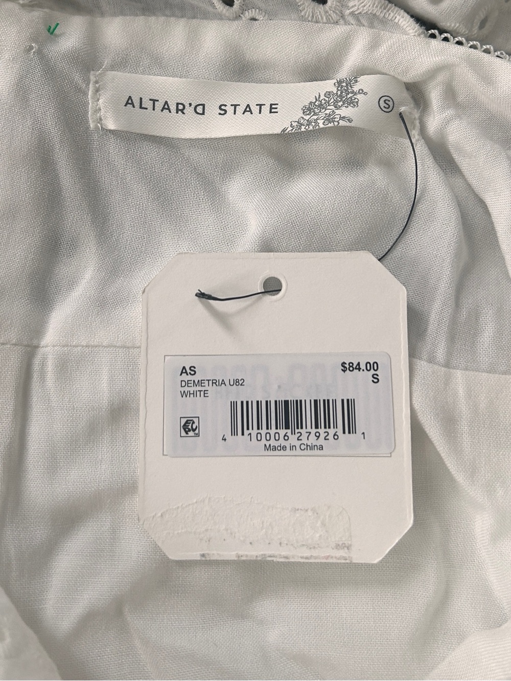Altar'd State White Eyelet Ruffle Strap Mini Dress - Picture 4 of 7